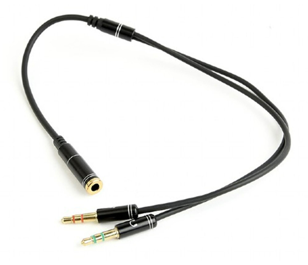 Gembird Adapter audio 4PIN do 2x3.5mm mini Jack męski, czarny - 1351661 - zdjęcie 2